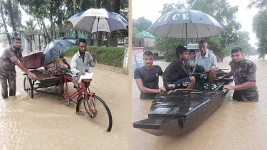 ফেনীতে বানভাসি মানুষের বাঁচার আকুতি, উদ্ধারে সেনাবাহিনী