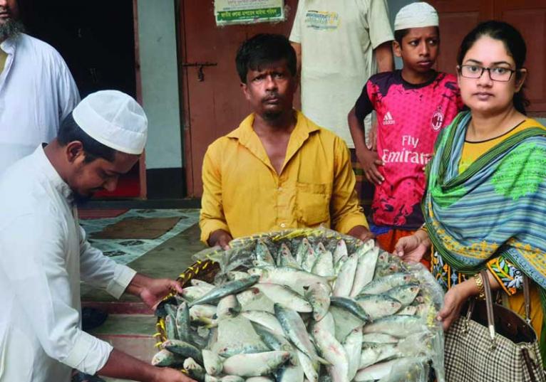 নোয়াখালীতে ৬৫ কেজি ইলিশ জব্দ, গেলো এতিমখানায়